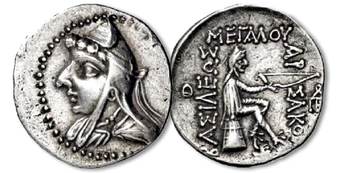 PARTHIAN KINGDOM. Mithridates I. AG Tetradrachm,