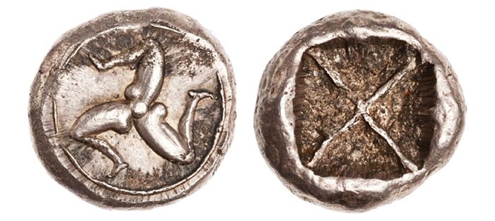 Silver 2 drachm (didrachm), Athens, 540 BCE - 520 BCE: