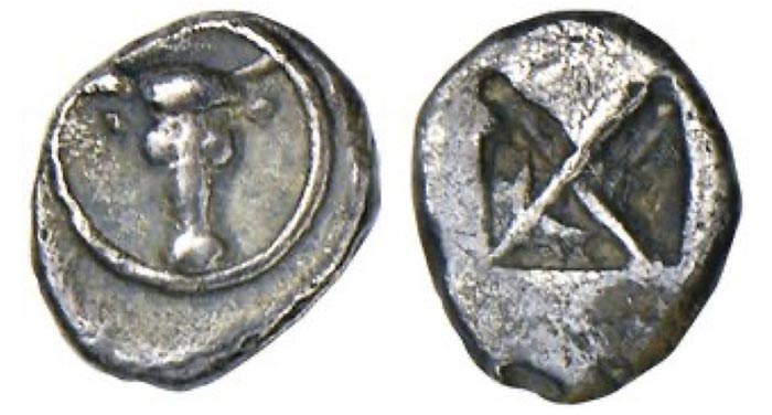 ATHENS. Attica. Ca.545-510 B.C. "Wappenmünzen."  Obol.