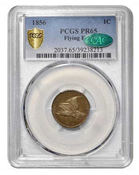 1856 Flying Eagle Cent in PCGS PR-65 CAC