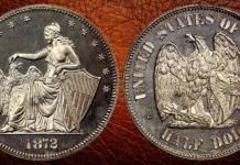 1872 Pattern Amazonian Half Dollar. Judd-1200, Pollock-1340. Rarity-7-. Silver. Reeded Edge. Proof-64+ Cameo (PCGS). CAC.