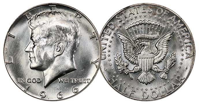 1966 Kennedy Half Dollar. Image: PCGS.