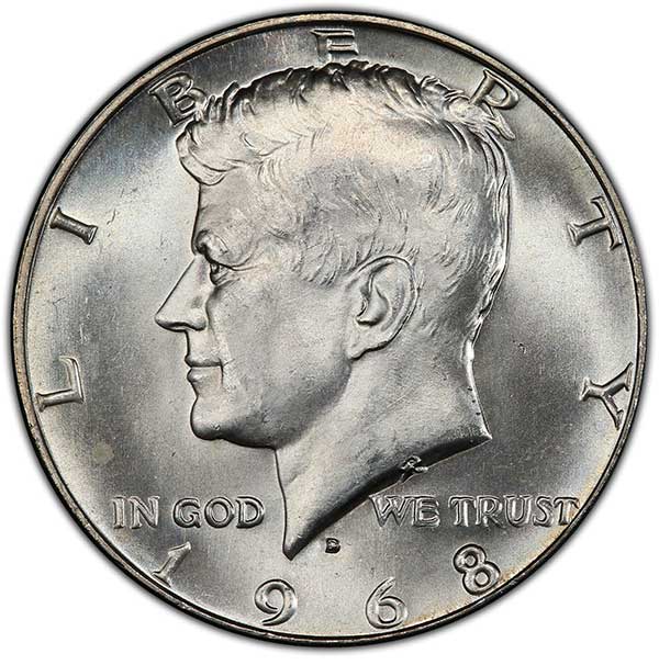 A 1968 D Kennedy Half Dollar 40% SILVER "Beautiful" US Mint Coin "Uncirculated" 
