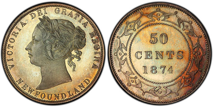 1874 Newfoundland Specimen 50 Cents