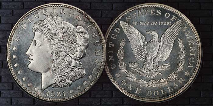 Classic US Silver Dollars - Brilliant Chapman Proof 1921 Morgan Dollar