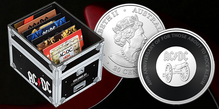 2020  AC/DC 20 Cent 7 Coloured Coin Collection Box Set Uncirculated  20c 