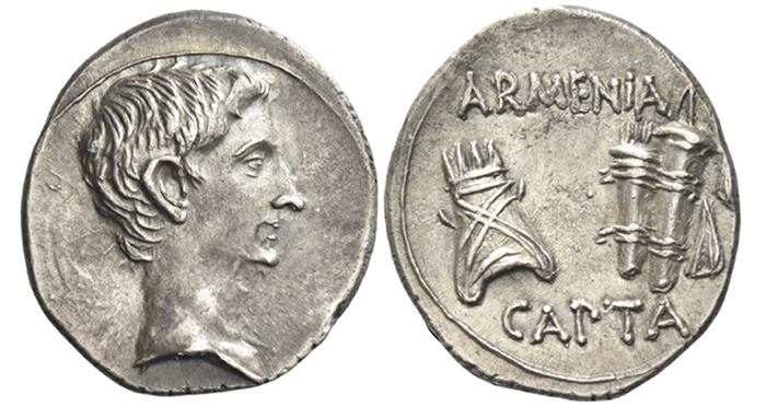 Imperatorial Rome, Octavian, 27 – 14 BC-AD AR Denarius