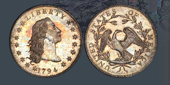 La primera moneda de plata de Estados Unidos.