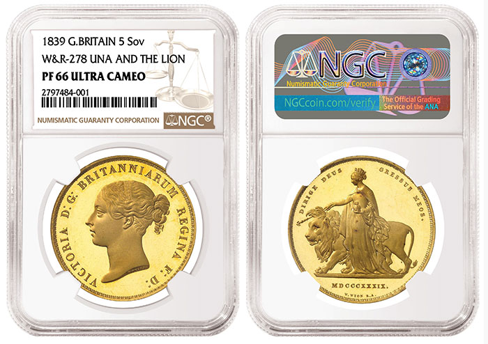 Finest-Graded Una and the Lion, Certified by NGC, Offered in MDC Monaco Sale