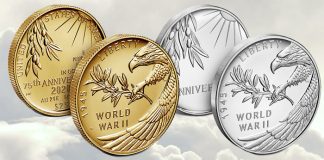 United States Mint 2020 World War II 75th Anniversary coins and medals