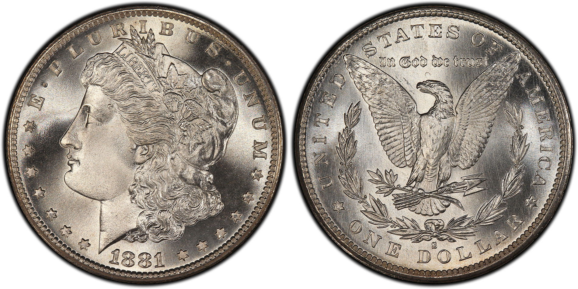 Morgan Dollar, 1881-S $1, PCGS MS69. Images courtesy PCGS