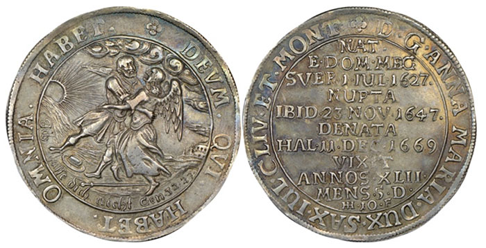 Silver Commemorative Thaler, 1669 August Von Saxe Weissenfels