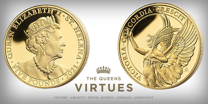 East India Company Presents Victory - First Coin in Queen's Virtues Collection