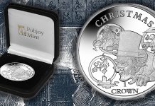 Pobjoy Mint issues new silver coin commemorting the 150th anniversary of the death of Charles Dickens that features his beloved A Christmas Carol
