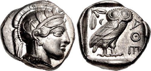  Athens.  AR Mass Classical Tetradrachm.  c. 454-404 BCE. 