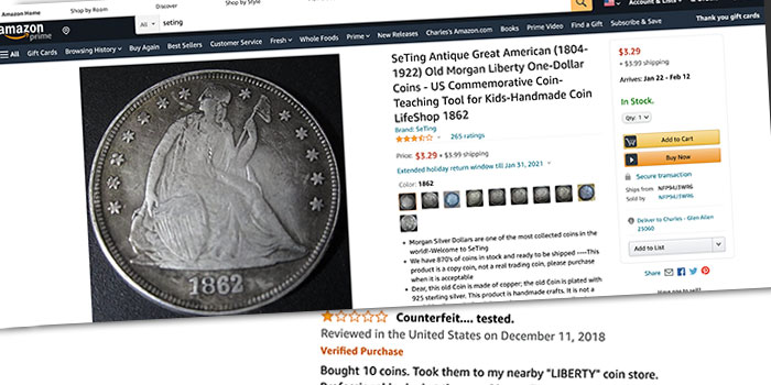 Anti-Counterfeiting Educational Foundation Warns Feds About Online “Coin” Seller