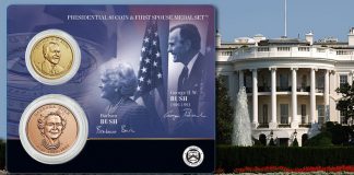 Presidential $1 Coin & First Spouse Medal Set Honoring George H.W. and Barbara Bush Avail. Dec. 21