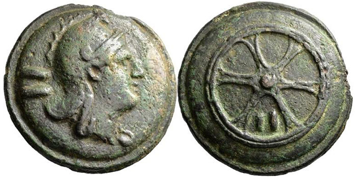 Rome, Bronze Cast Dupondius, 568 g. c.265-242 BCE