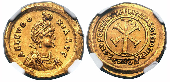 Licinia Eudoxia (Augusta, 425-450 CE). AV solidus
