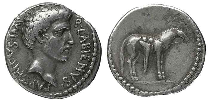 Figure 8. Uncertain mint in Syria or southeastern Asia Minor. Quintus Labienus, early 40 BCE. Silver Denarius.