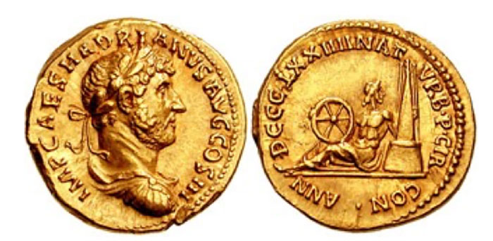 HADRIAN. 117-138 CE. AV Aureus (7.34 gm)