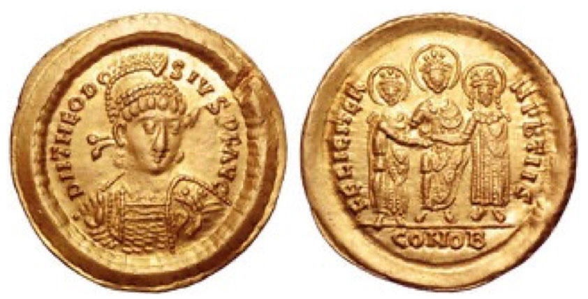 Theodosius II AV Solidus.