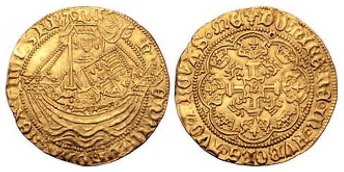 Henry VI (1422-1461) AV 1/2 Noble.