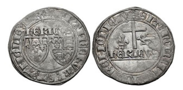 ANGLO-GALLIC. Henry VI. 1422-1461. AR Grand blanc (28mm, 3.19 g, 6h)