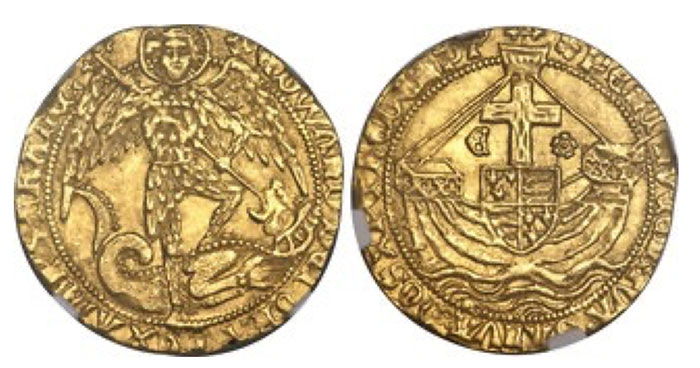 Edward IV (2nd Reign, 1471-83) gold Angel ND, S-2091, North-1626,