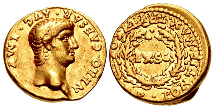 Nero. AD 54-68. AV Aureus (18mm, 7.70 g, 2h). Lugdunum (Lyon) mint. Image: CNG.