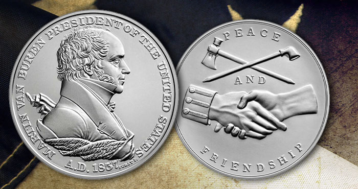 Silver Medal Honoring President Martin Van Buren on Sale February 1