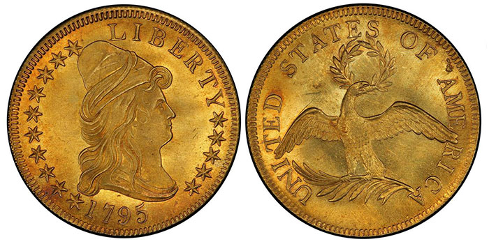 1795 Capped Bust to Right Eagle in AU50 to AU58