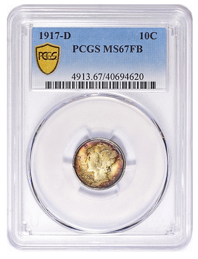 Sole Finest PCGS 1917-D Mercury Dime Offered by GreatCollections