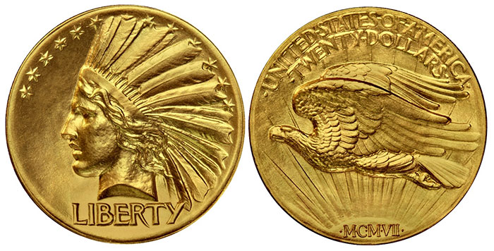 The 1907 Indian Twenty Dollar Gold pattern is one of ten coins that Jeff Garrett would love to own.