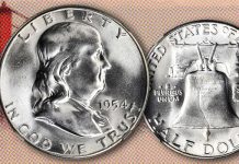 United States 1954-S Franklin Half Dollar