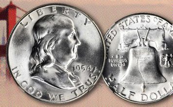 United States 1954-S Franklin Half Dollar