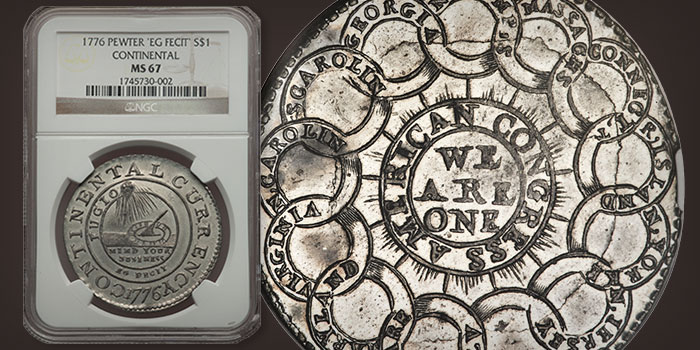 Finest Known 1776 Continental Dollar Offered at Heritage Long Beach Auction