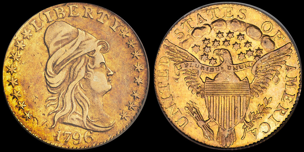 1796 STARS $2.50 PCGS EF45, COURTESY OF HERITAGE