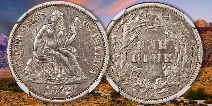 1872-CC Seated Liberty Dime Among Highlights of David Lawrence Rare Coins Auction