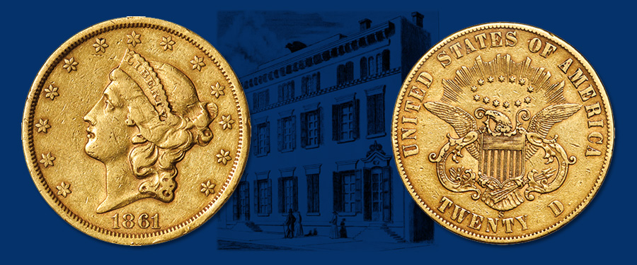 Historic Paquet Reverse 1861-S Double Eagle Offered in Stack's Bowers June 2021 Auction