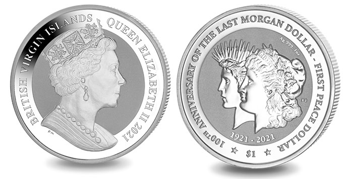 Silver Bullion Coin Commemorates 100th Anniversary of Last Morgan, First Peace Dollars