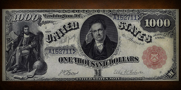 Stack's Bowers Offers 1880 $1,000 Legal Tender Note, Rare Mexican Currency at August ANA Auction