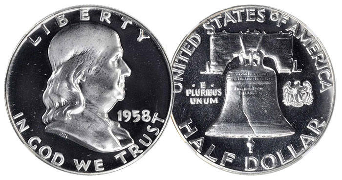 1958 Proof Franklin Half Dollar