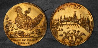 Basel "Glückhennentaler" in Gold Among World Coins at Atlas Numismatics