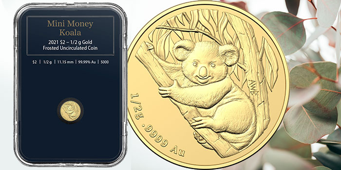 Royal Australian Mint Issues Mini Koala $ 2 Moneda de oro de medio gramo