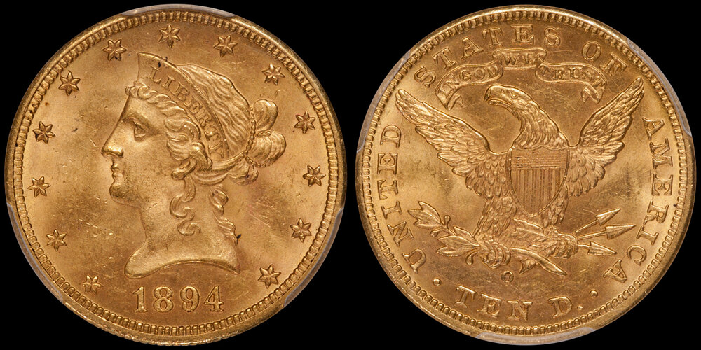 1894-O $10.00 PCGS MS63+ CAC