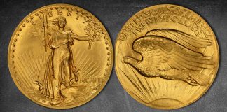 "Sleeper" Flat Edge High Relief MCMVII Saint-Gaudens $20 Double Eagle Gold Coin Offered at GreatCollections