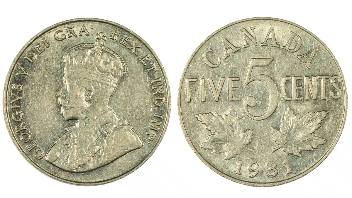 1931 Canada 5 Cents. Image: Adobe Stock.