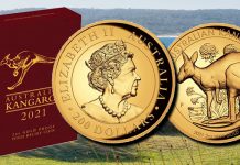 Perth Mint Coin Profiles - Australian Kangaroo 2021 2oz Gold Proof High Relief Coin