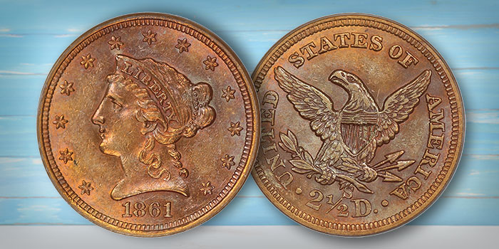 David Lawrence Offering Tough Full Head Standing Liberty Quarter, 1861-S Quarter Eagle in Upcoming Auction